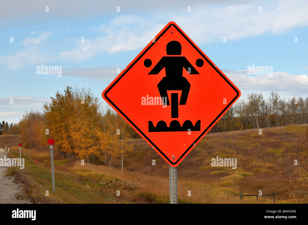 Road-Warnschild 0802 Stockfoto