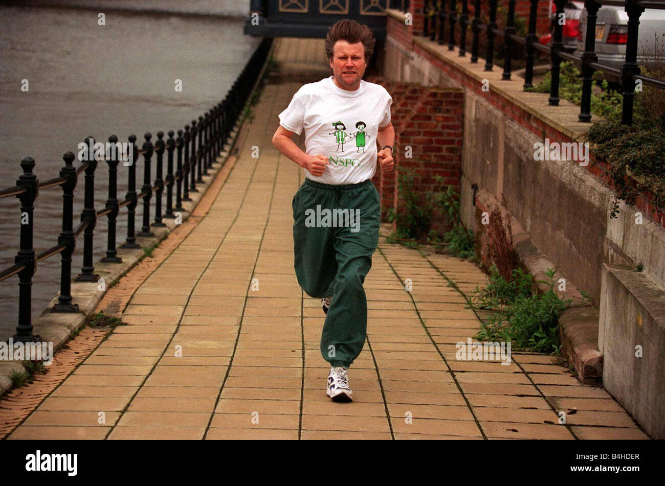 Schauspieler David Neilson training für den London-Marathon Stockfoto