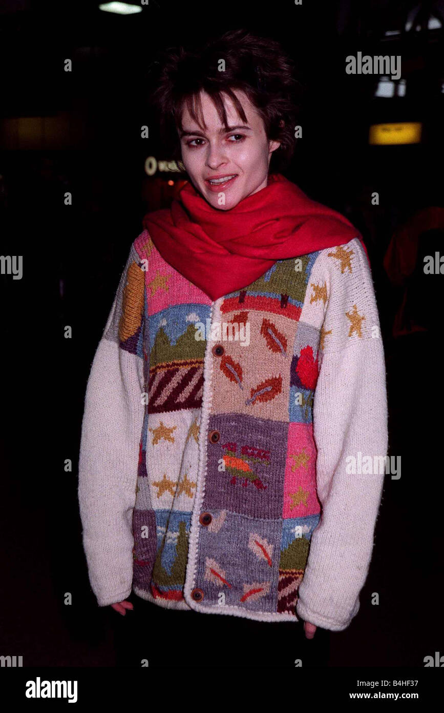 Helena Bonham Carter Schauspielerin April 98 verlassen Heathrow auf der Concorde nach New York Stockfoto