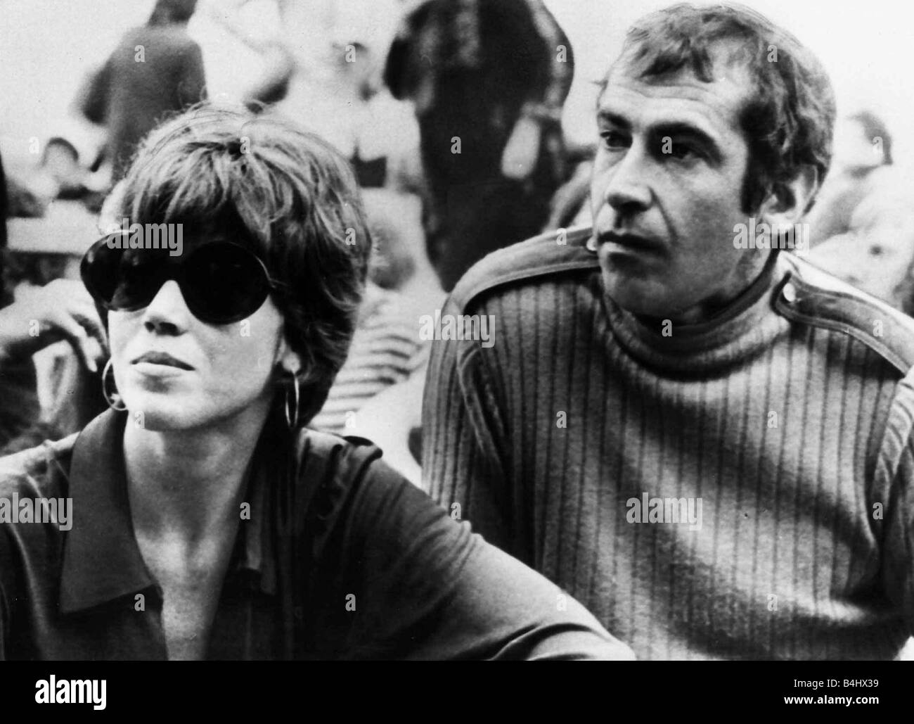 Regisseur Roger Vadim und Frau Jane Fonda Schauspielerin beim Isle Of Wight 1969 pop festival Stockfoto