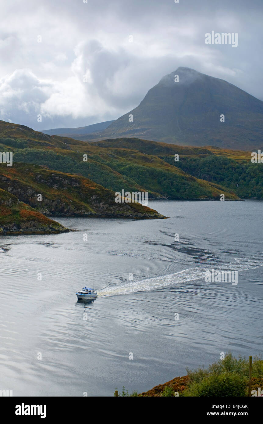 Quinag und Loch Glencoul Kylesku Sutherland Schottisches Hochland Stockfoto