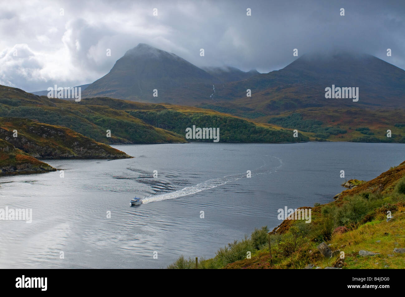 Quinag und Loch Glencoul Kylesku Sutherland Schottisches Hochland Stockfoto