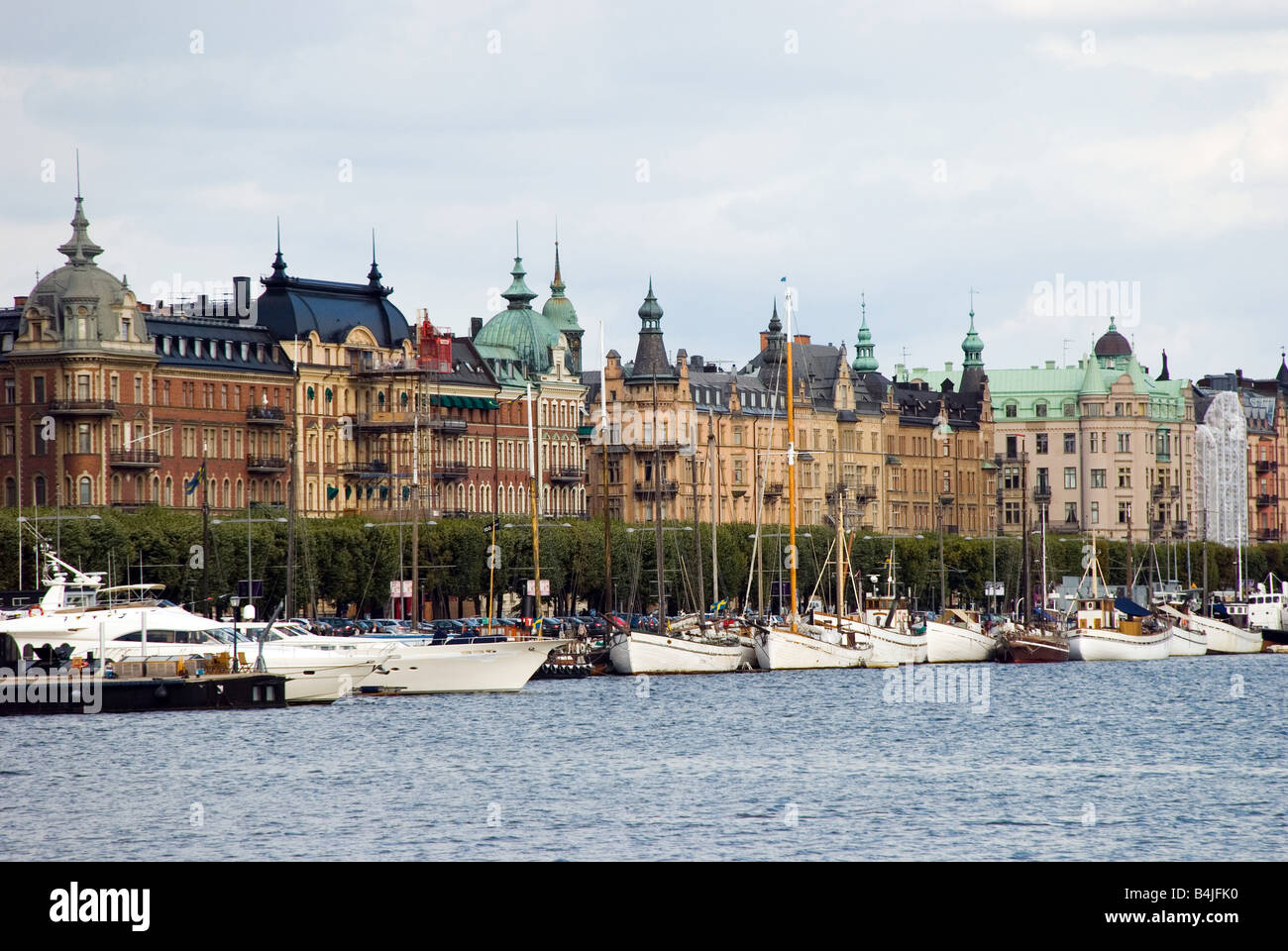 Kleine Yacht Hafen Stockholm Schweden Stockfoto