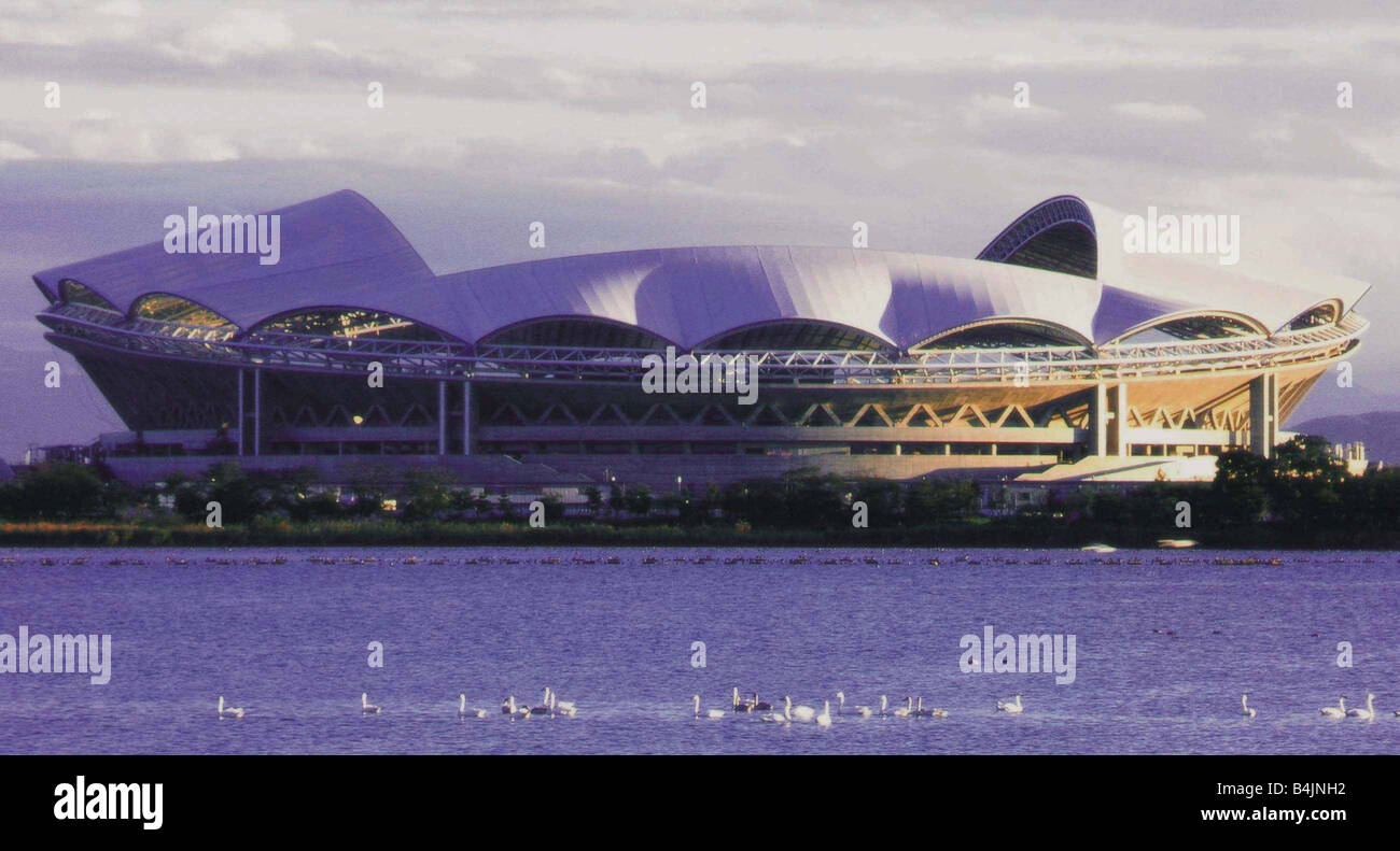 Niigata Big Swan Stadion Juni 2002 Fußballstadion in Japan Niigata Fußballstadion in Japan genannt Big Swan Stadion Fußball Stockfoto