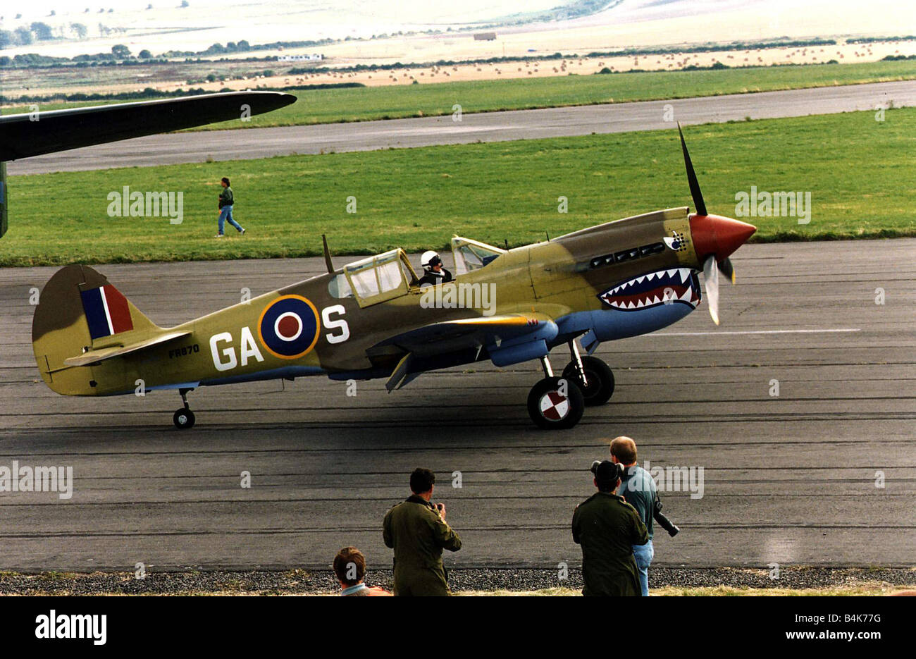 Luft Flugzeug Curtis P40 Kittyhawk amerikanische gebaute Jagdflugzeug geflogen von Royal Air Force in WW2 privat besessen und bearbeitet Stockfoto