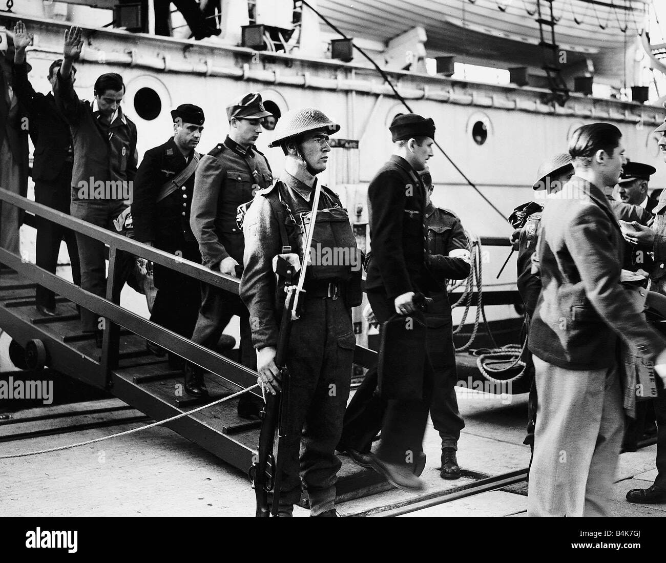WW2 deutschen Kriegsgefangenen und Internierten Ihrem Umzug nach Frankreich in 1942 Dbase MSI Stockfoto