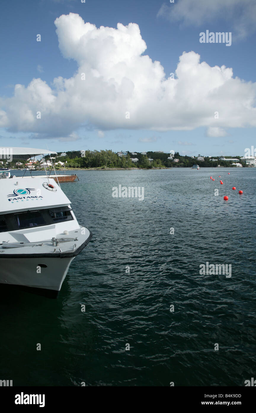 Blick auf Hamilton Harbour und Harbour Road, Paget Parish, genommen von Point Pleasant Park, Hamilton Stockfoto