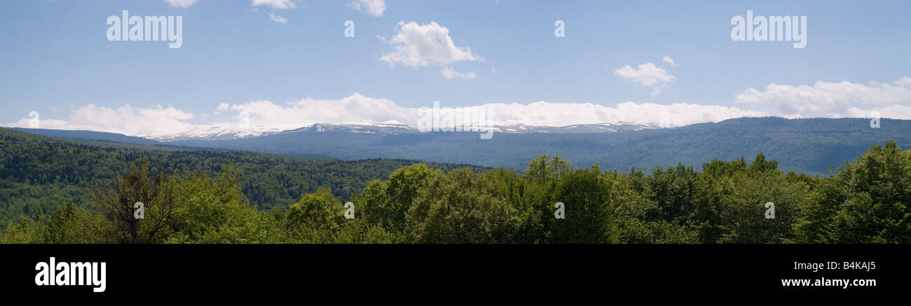 Ein Panorama Blick auf die Berge. Stockfoto