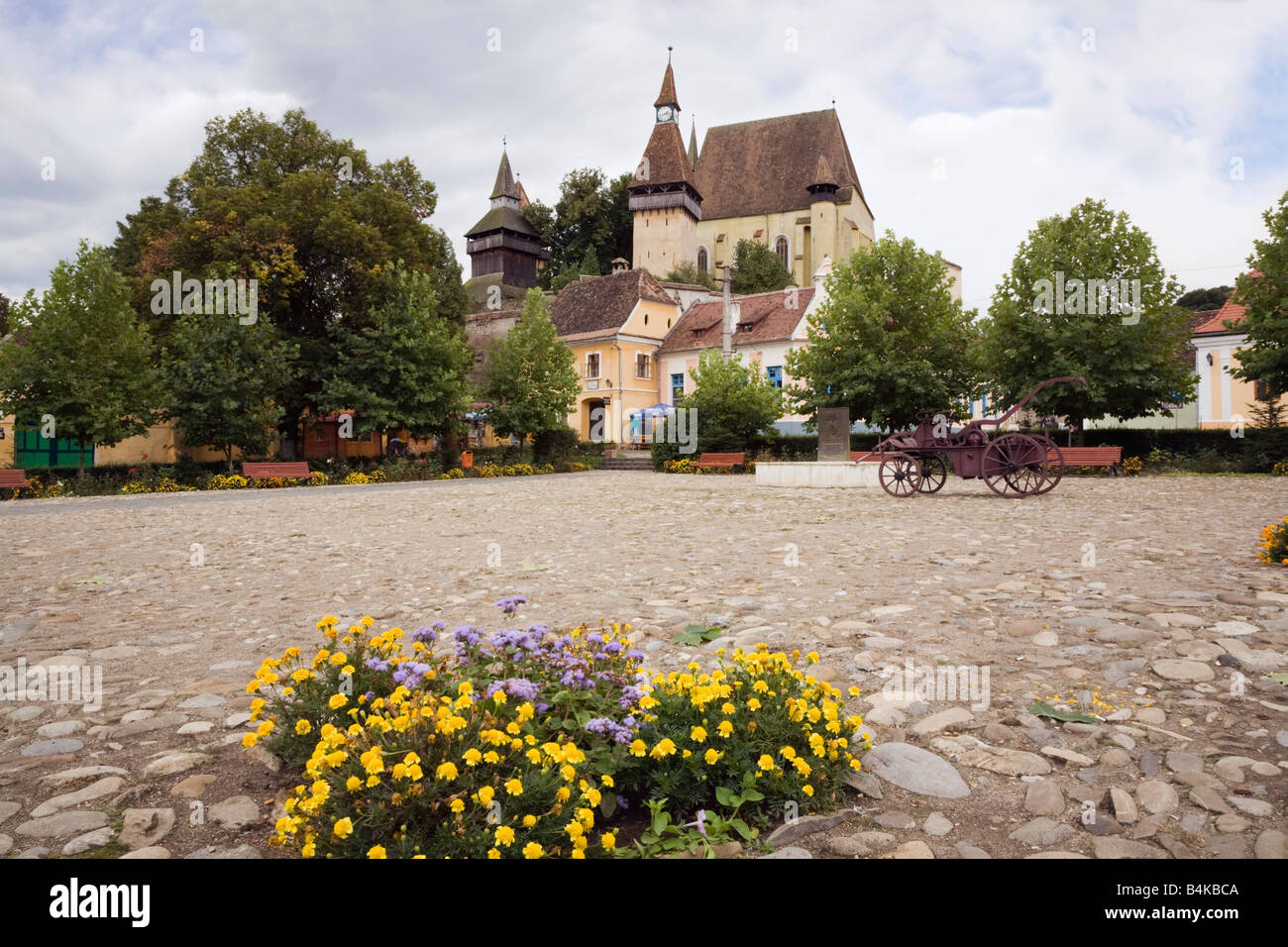 Birthälm Siebenbürgen Rumänien Europa sächsische Wehrkirche 15. Jahrhundert im Dorf jetzt zum UNESCO-Weltkulturerbe Stockfoto