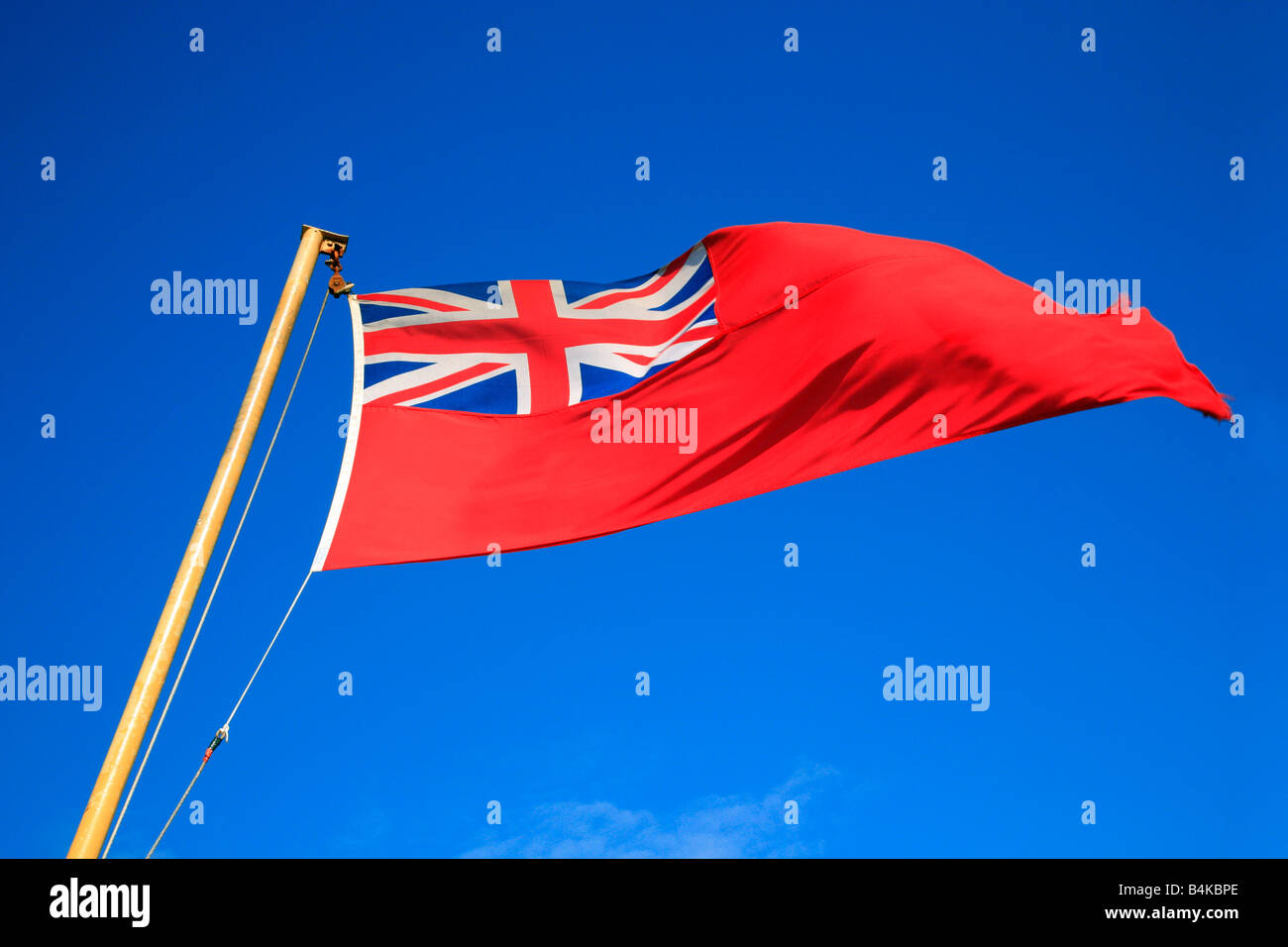Die Red Ensign Fahne, britische Handelsmarine. Stockfoto