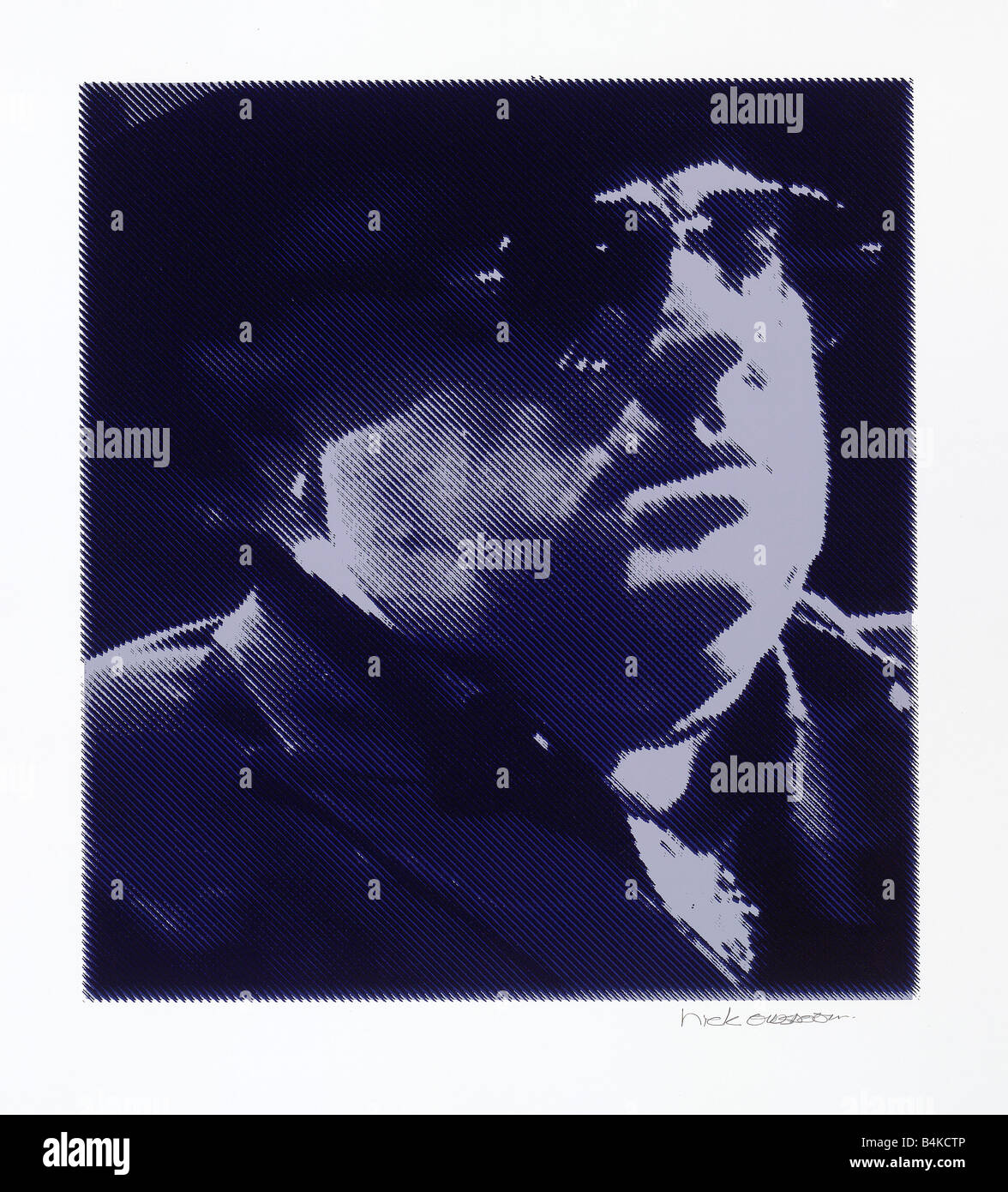 Van Morrison "Wer ist der Mann" Siebdruck gemacht, der ein Bild gemacht von Nick oudshoorn Stockfoto