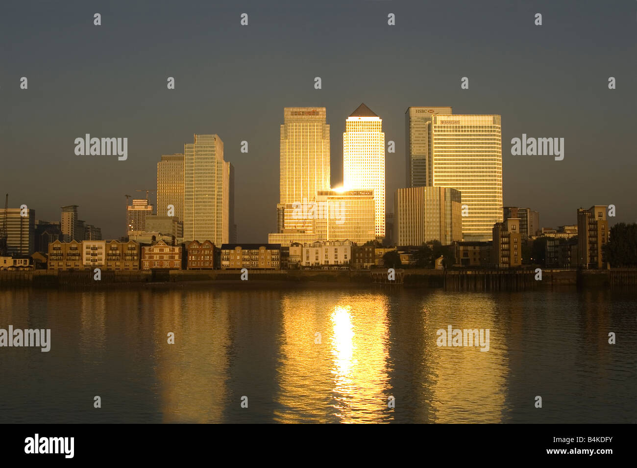 Sunrise - Canary Wharf Isle of Dogs, London Stockfoto