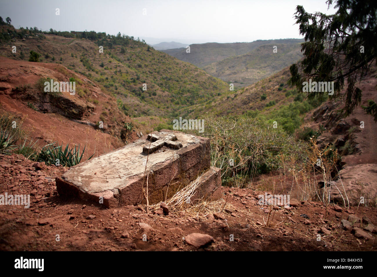 Ein Grab in Lalibela, Äthiopien Stockfoto