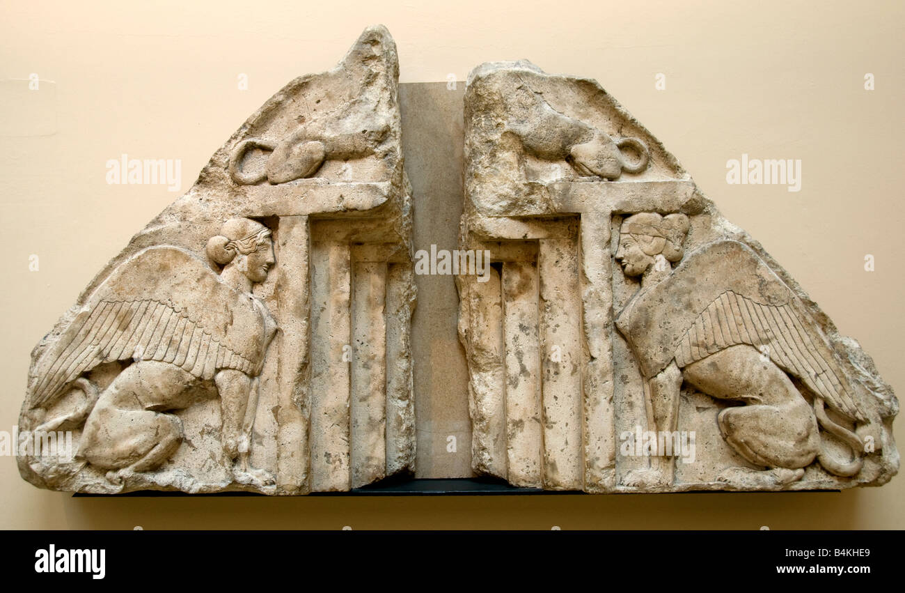 Guardian Sphinx Griechenland Lykien Frau Löwe Vogel Tod 460 v. Chr. Griechisch Stockfoto