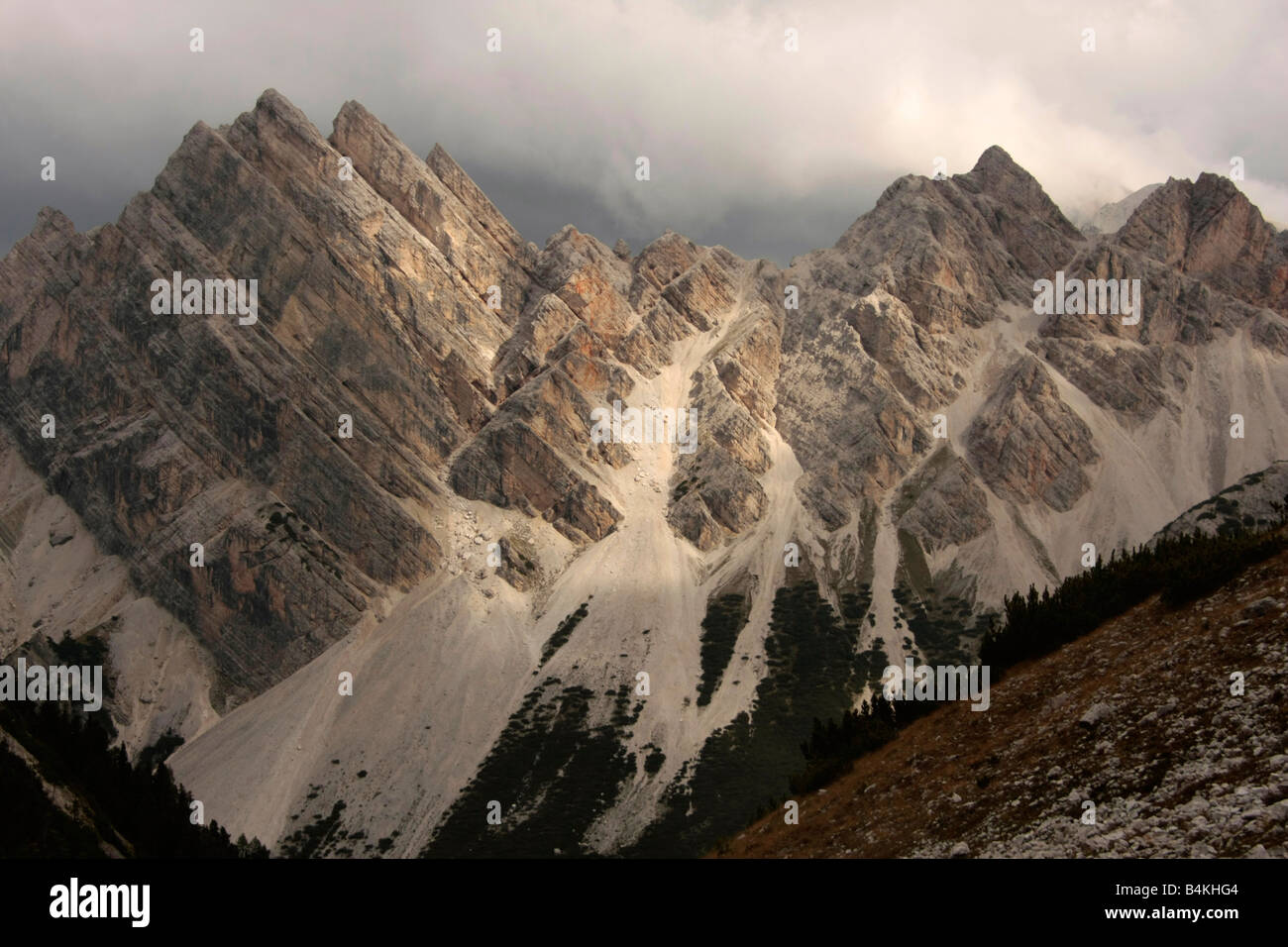 Dolomiten in der Nähe von Lake Prags Pustertal in Südtirol Italien Stockfoto