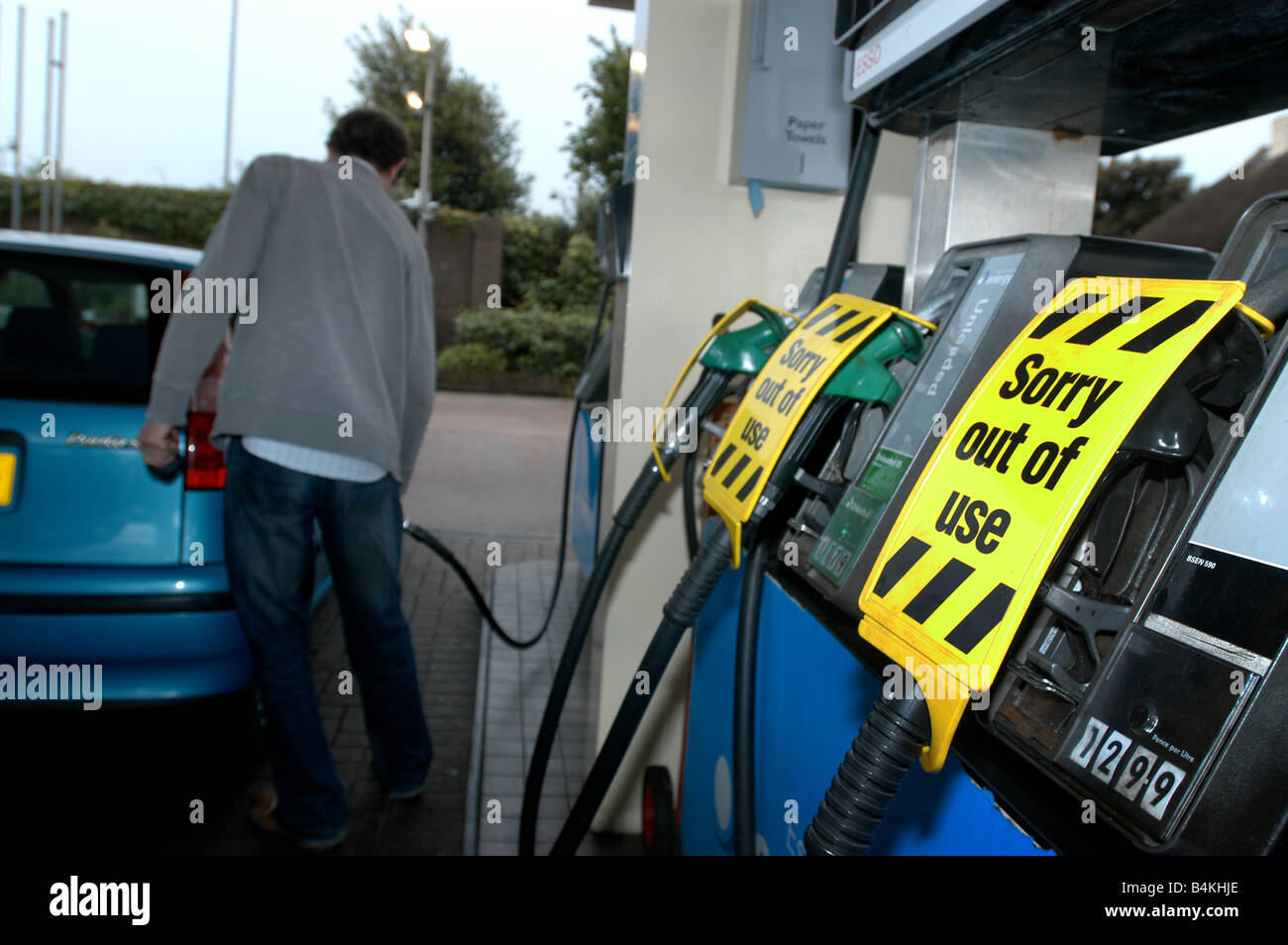 Leider aus Verwendung Zeichen an Zapfsäulen Stockfoto