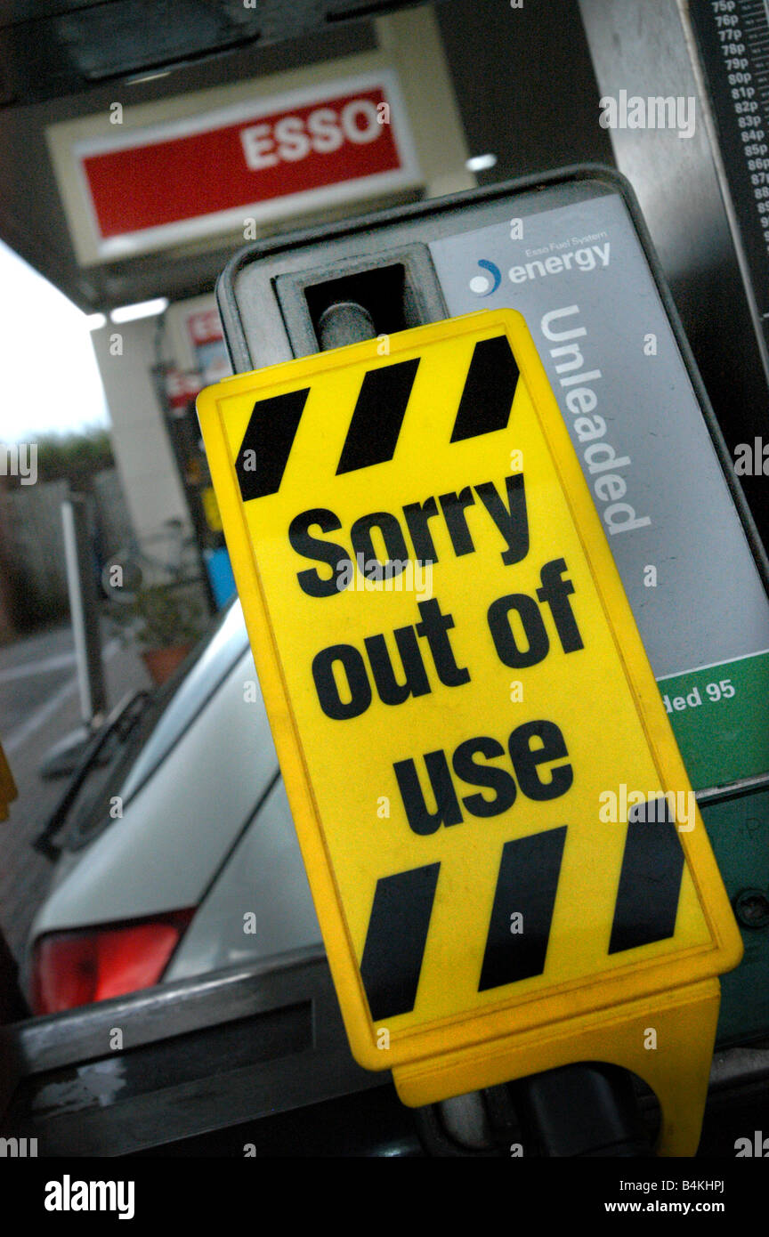 Leider aus Verwendung Zeichen an Zapfsäulen Stockfoto