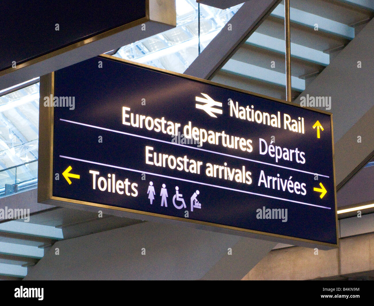 Eurostar-Zeichen am neuen Hl.Pankratius International Bahnhof in London Stockfoto