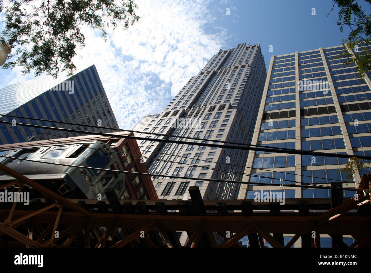 Die Hochbahn Linie in Chicago, Illinois. Stockfoto