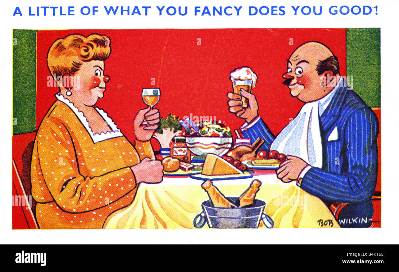 Freche 1960 britischen Comic-Postkarte von Bob Wilkin. NUR zu redaktionellen Zwecken Stockfoto
