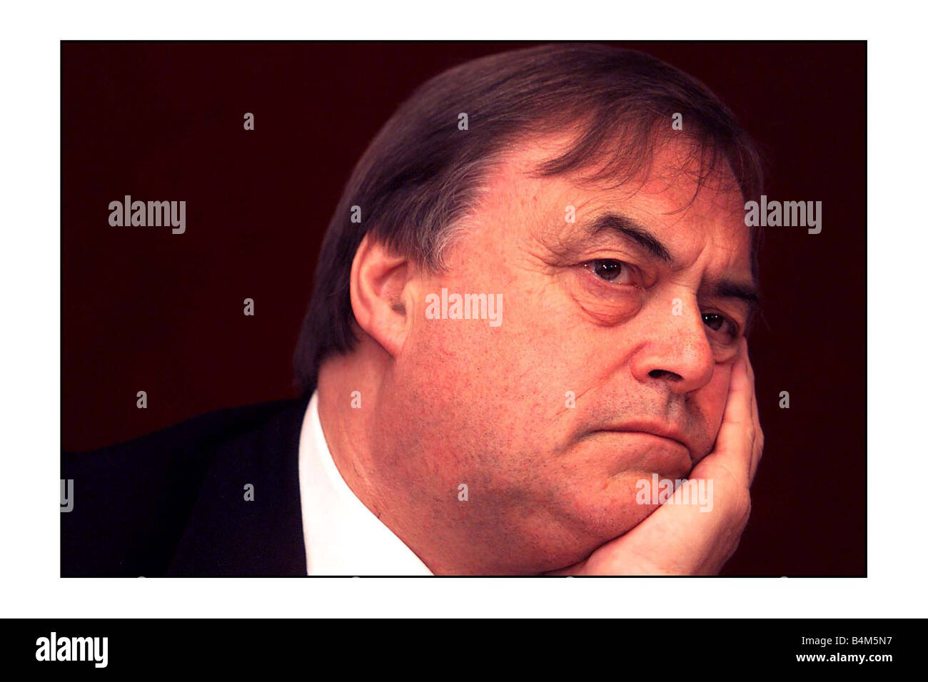 John Prescott auf einer Pressekonferenz anlässlich der Commonwealth Institute September 2002 auf öffentlich Private Partnerschaften Stockfoto