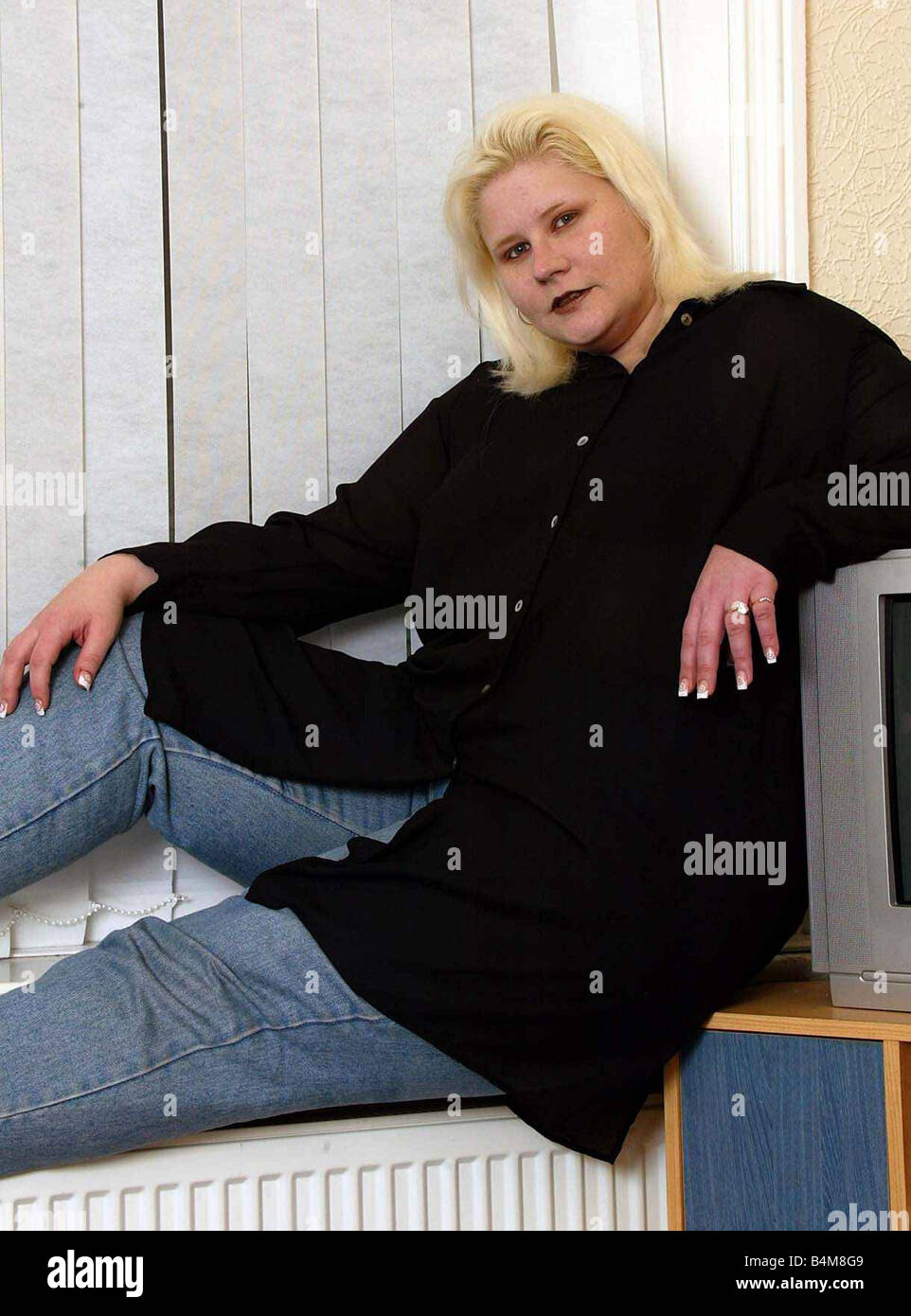 Becky Fairhurst von Frau Swap TV-Programm-Reality-TV show November 2004 der 2000er Jahre Mirrorpix Stockfoto