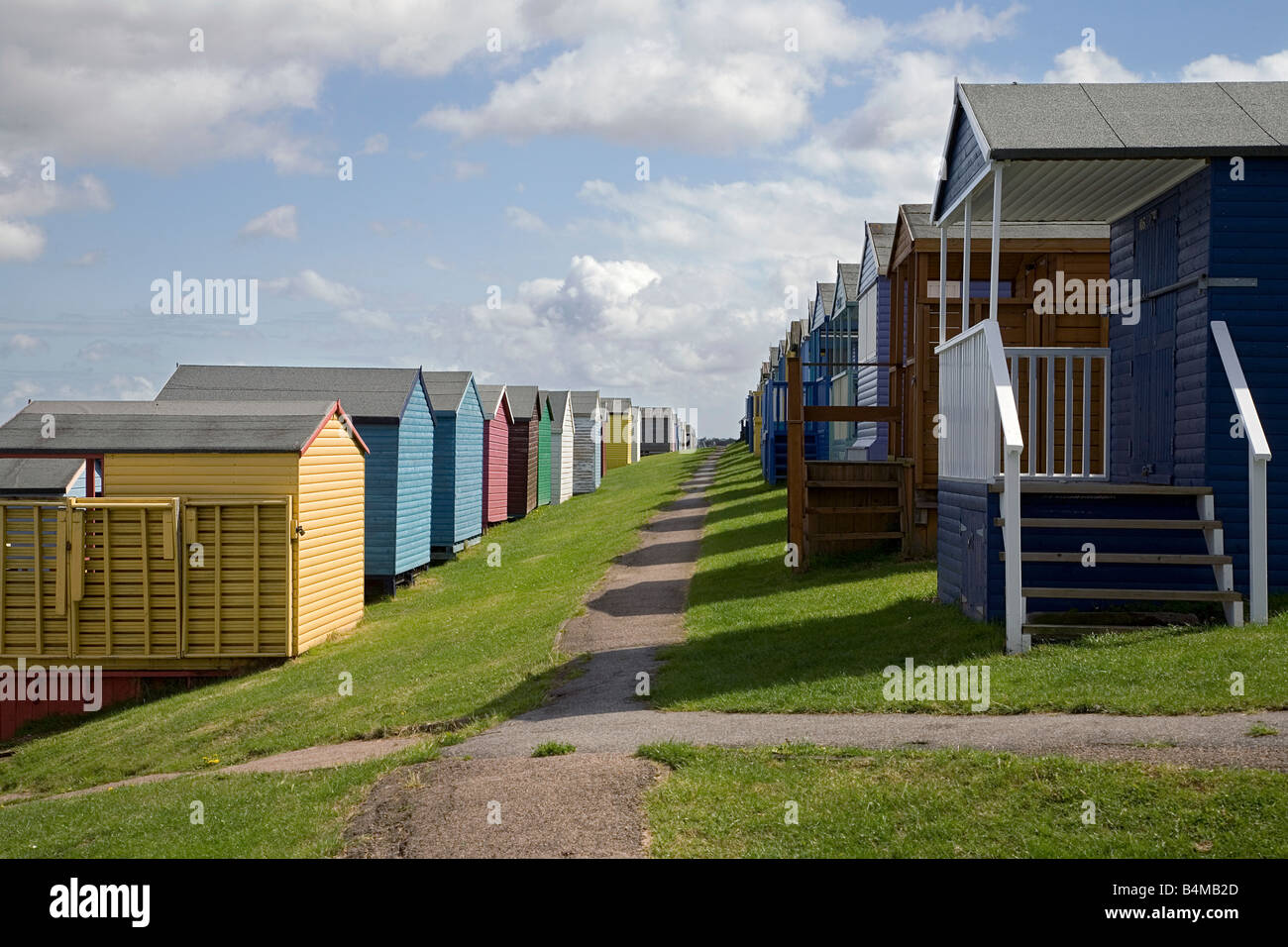 Strandhütten auf Tankerton Pisten Whitstable UK Stockfoto