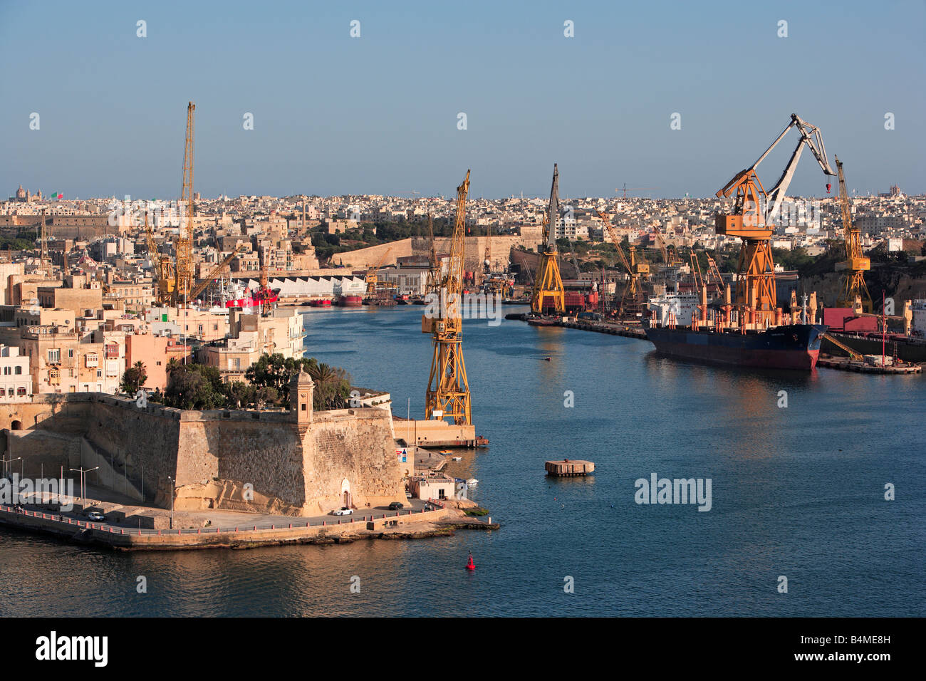 Senglea Punkt Vedette und Werften, Malta Stockfoto