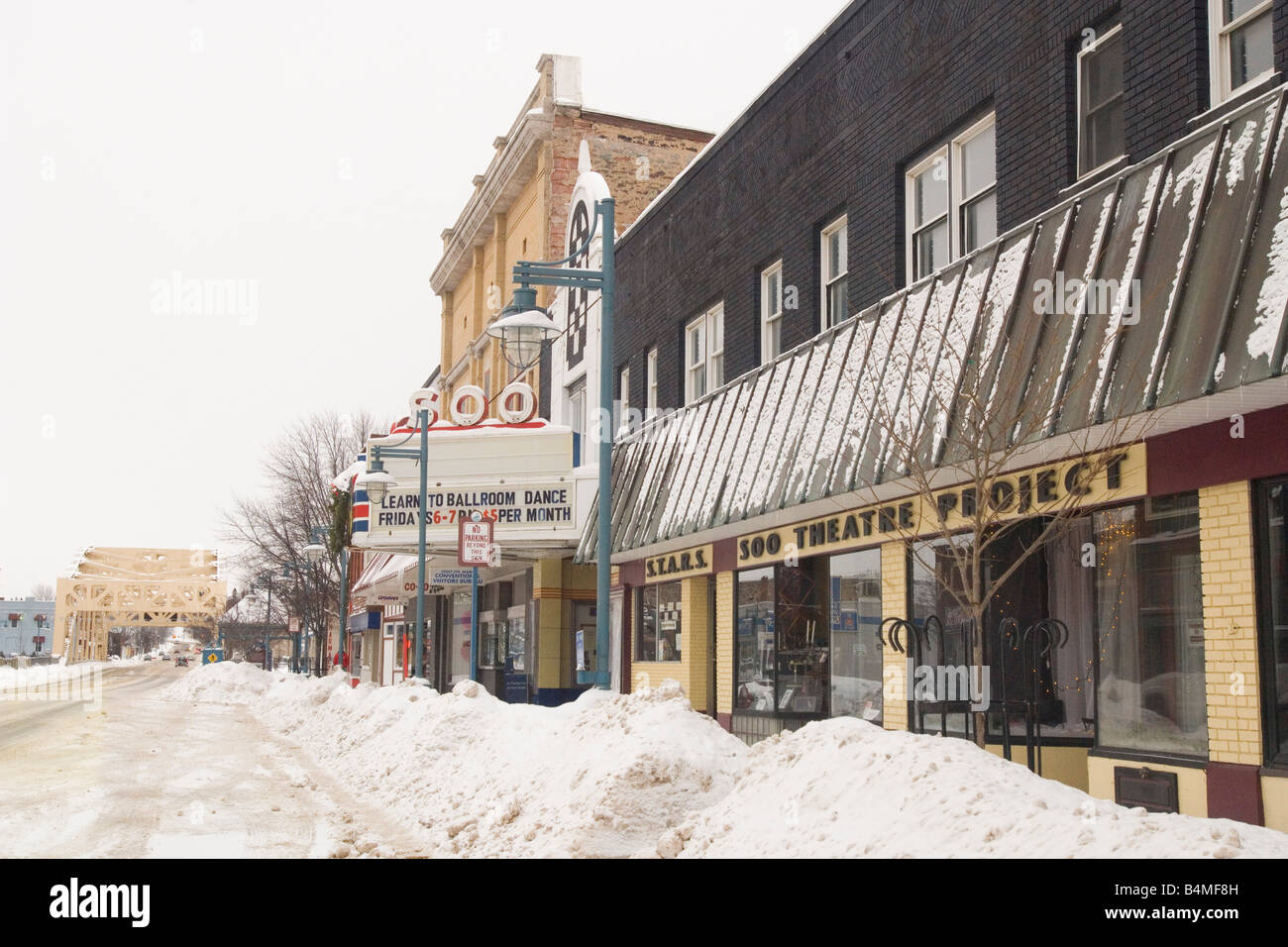 Szenen aus um Sault Ste Marie Michigan im winter Stockfoto