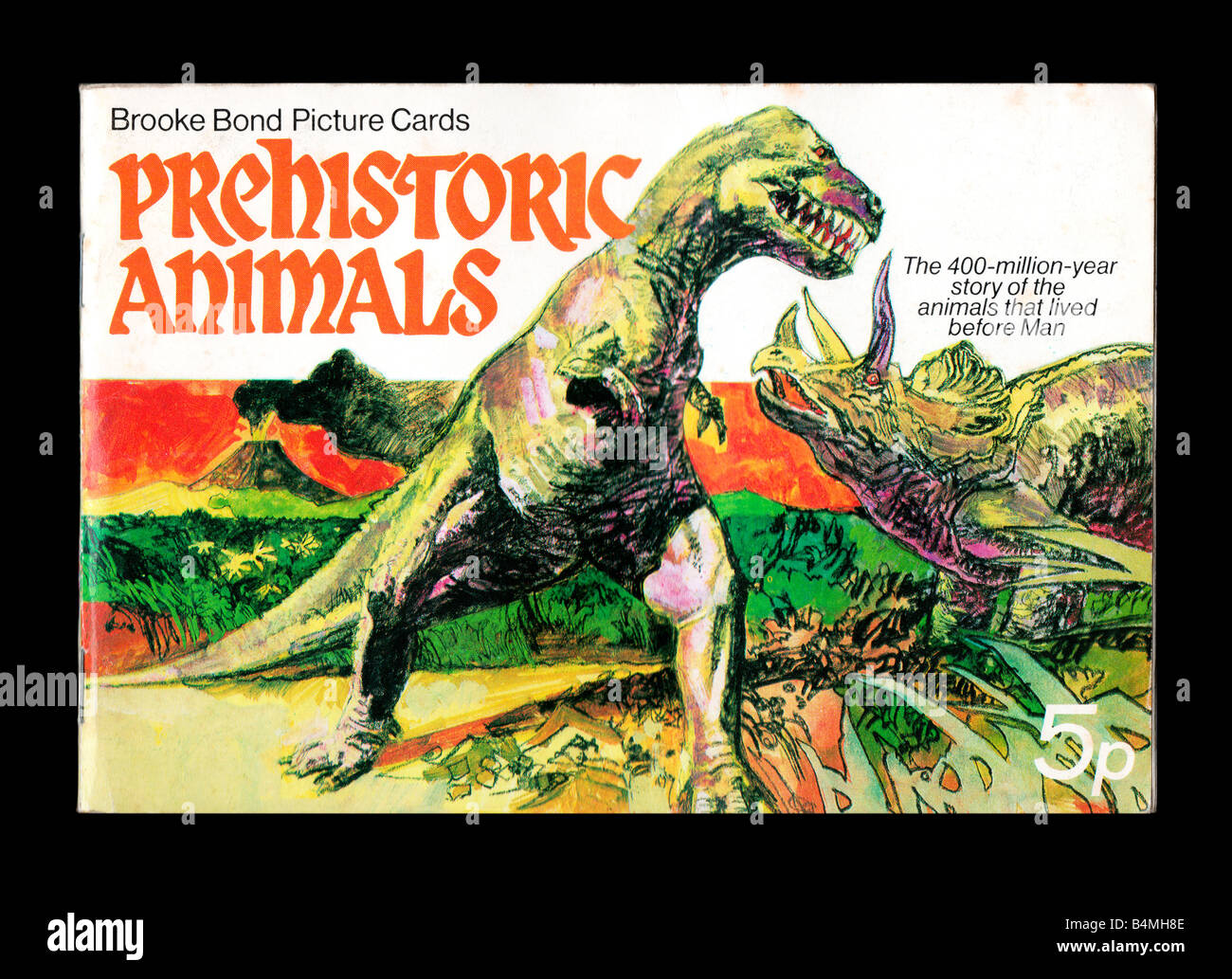 Brooke Bond PG Tips Bildkarte Album prähistorischer Tiere ausgestellt 1. November 1971 Stockfoto