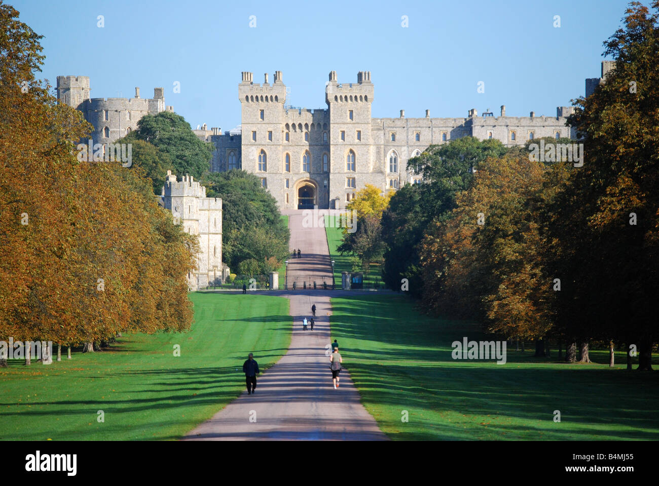 Windsor Castle von The Long Walk, im Herbst, Windsor, Berkshire, England, Vereinigtes Königreich Stockfoto