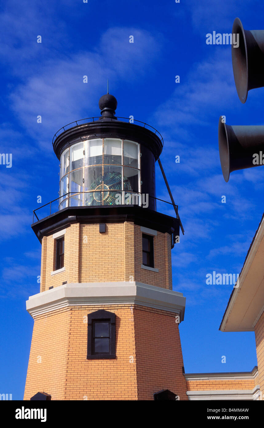 Morgenlicht auf Split Rock Leuchtturm und Nebel Hörner Split Rock Leuchtturm State Park-Minnesota Stockfoto