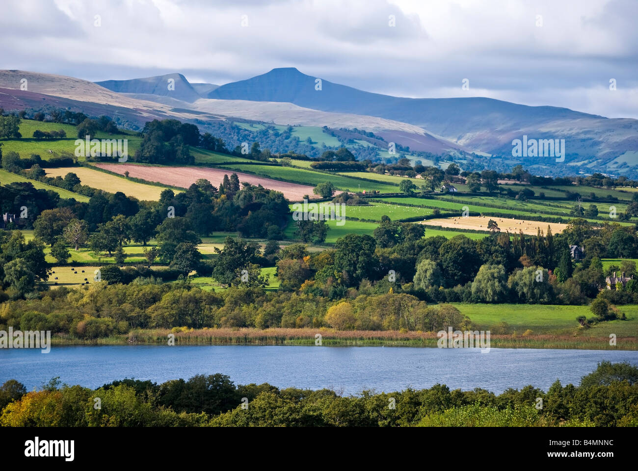 Llangorse See Llangors Powys Brecon beacons Nationalpark Wales uk Stockfoto