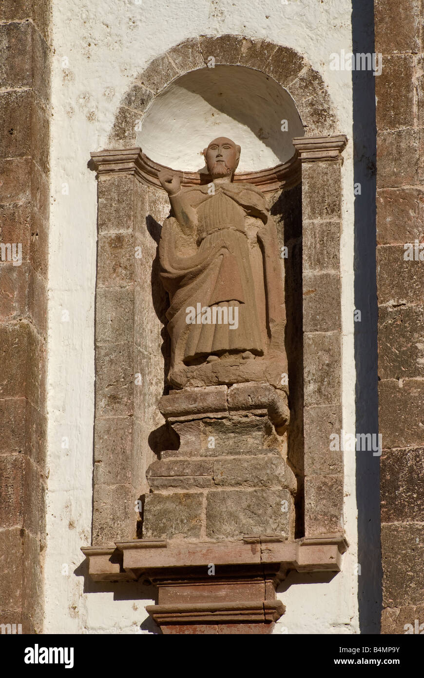 Statue am Mision San Ignacio Baja California Sur Mexiko Stockfoto