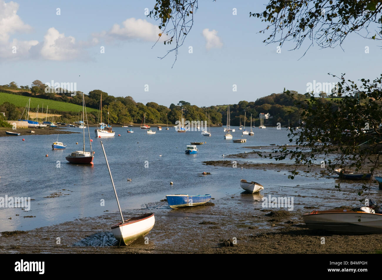 Der Fluss Fal an Mylor Brücke, Cornwall Stockfoto