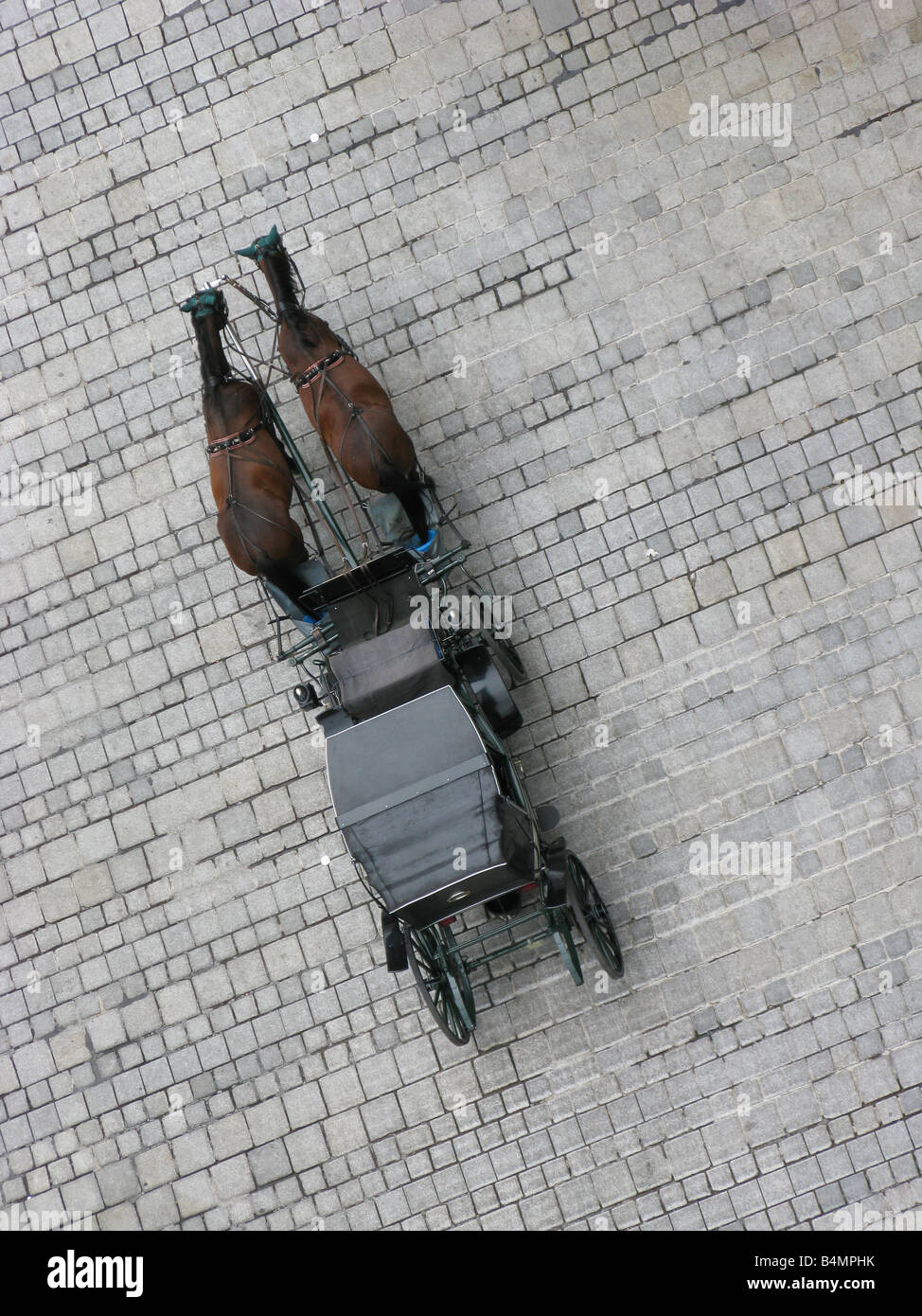 Ein typisches Taxi in Wien aus der Vogelperspektive gesehen Stockfoto