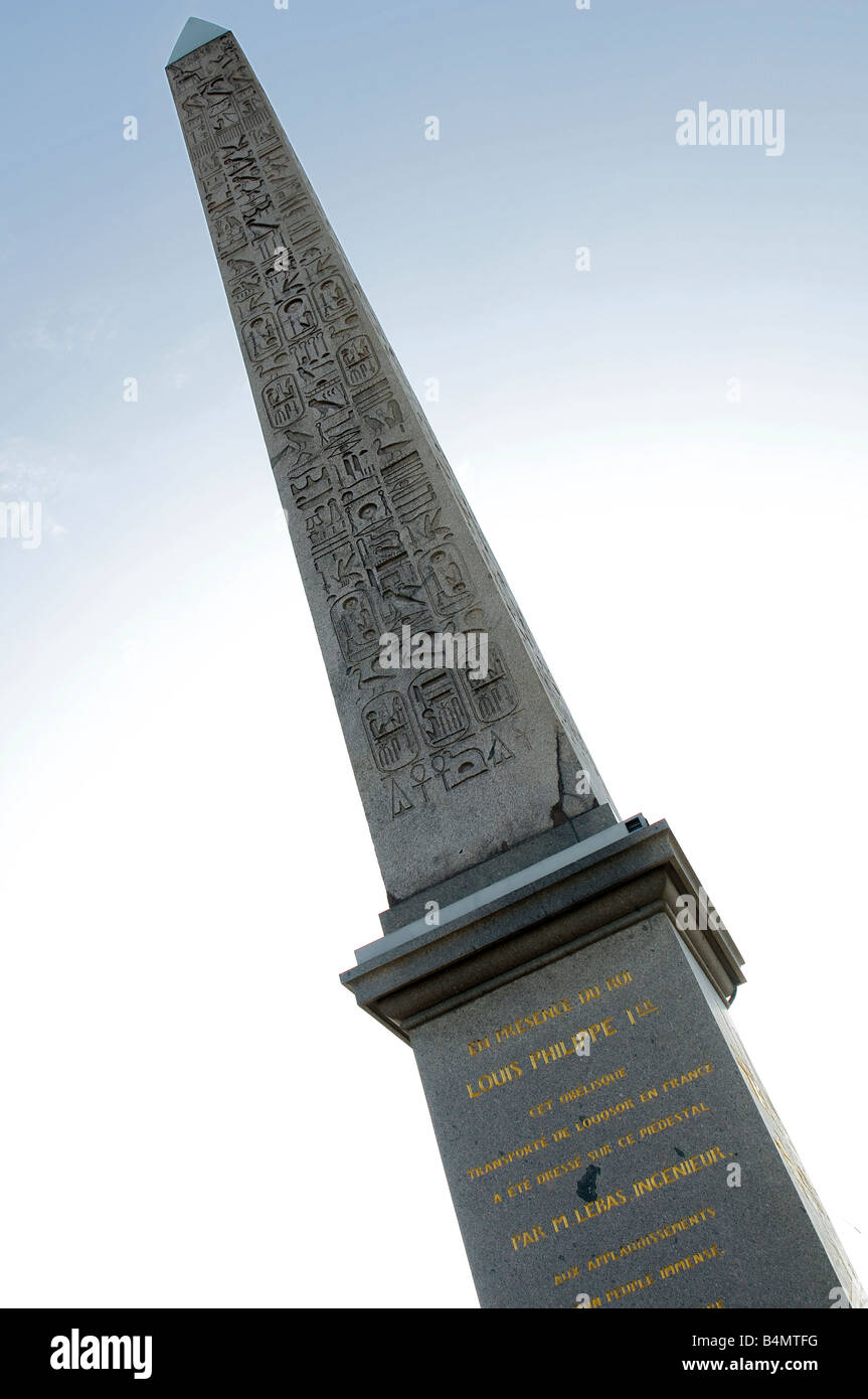 Obelisk auf dem Place De La Concorde in Paris Stockfoto