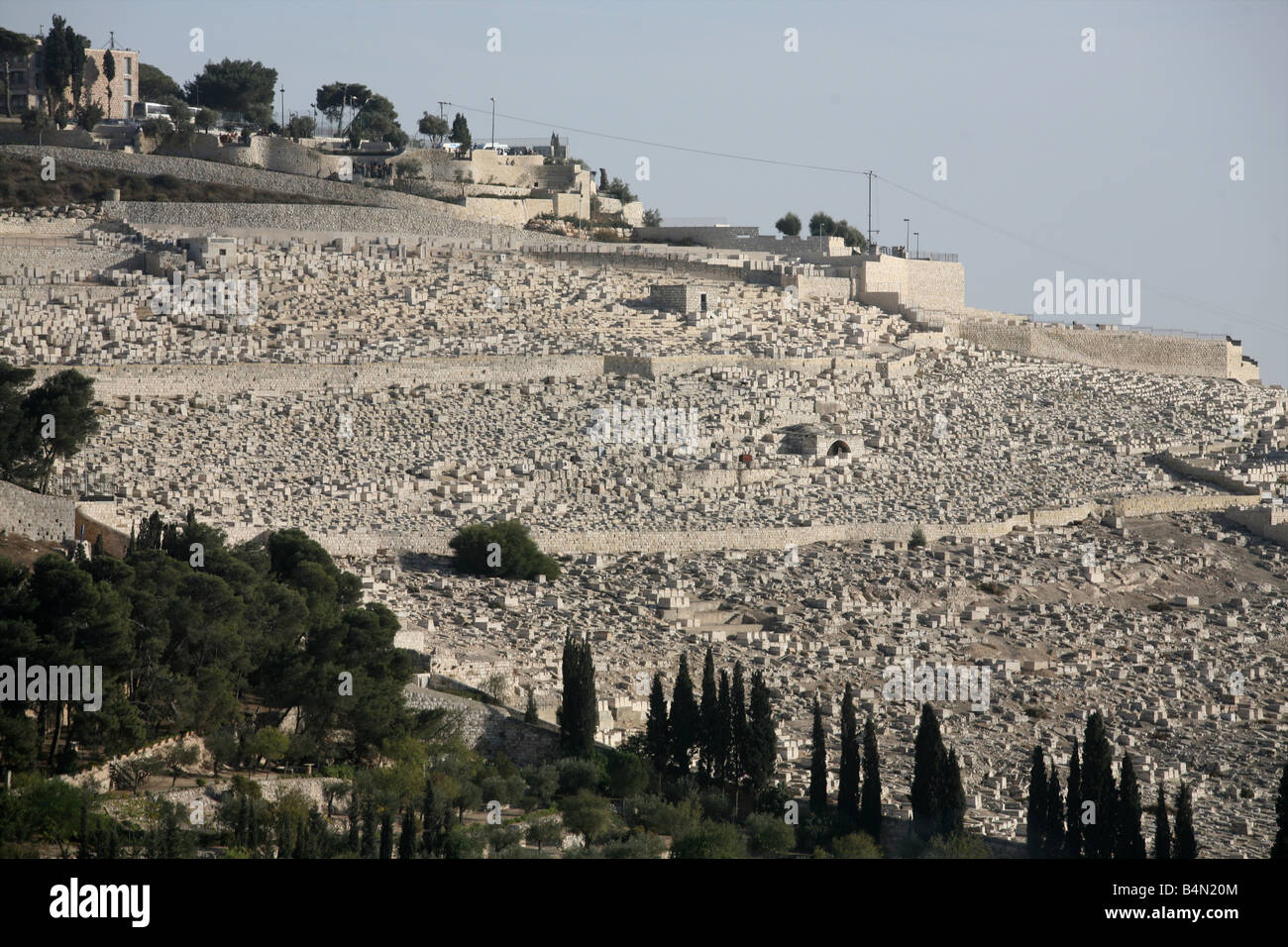 Blick auf den Ölberg aus der Altstadt von Jerusalem Stockfoto