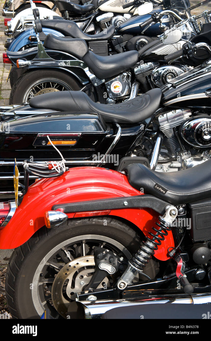 Niederlande Amsterdam Engel Platz Hells Angels Clubhaus Harleys Stockfoto