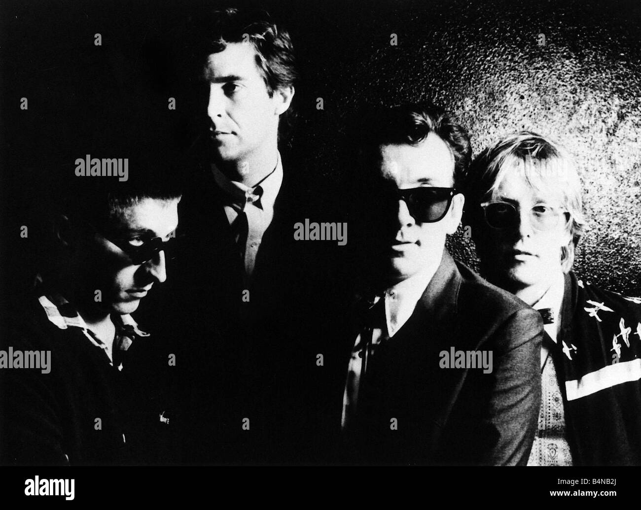 Elvis Costello und The Attraktionen Popgruppe 1981 Stockfoto