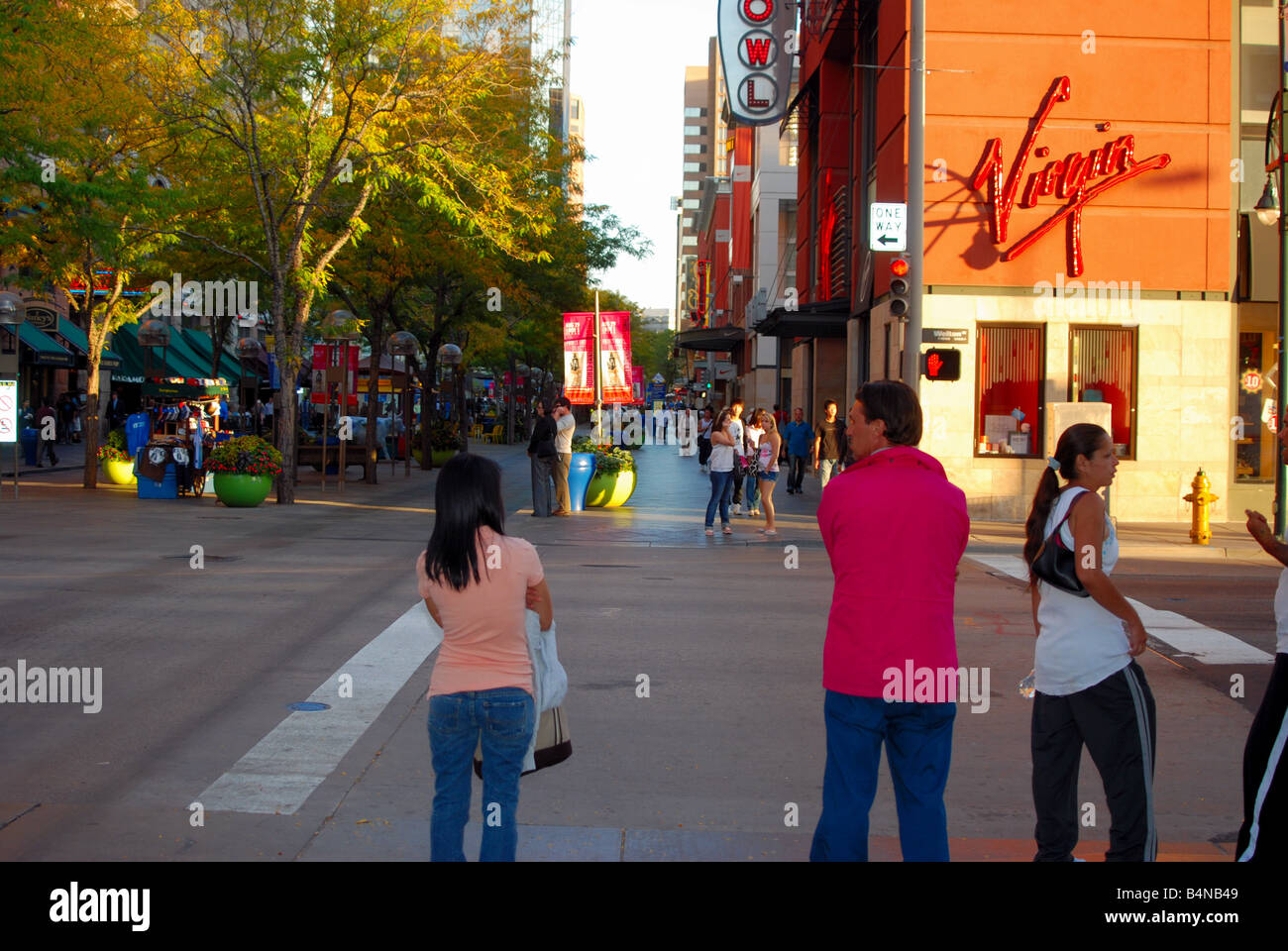 Die Innenstadt von Denver, Colorado Straßenszene Stockfoto