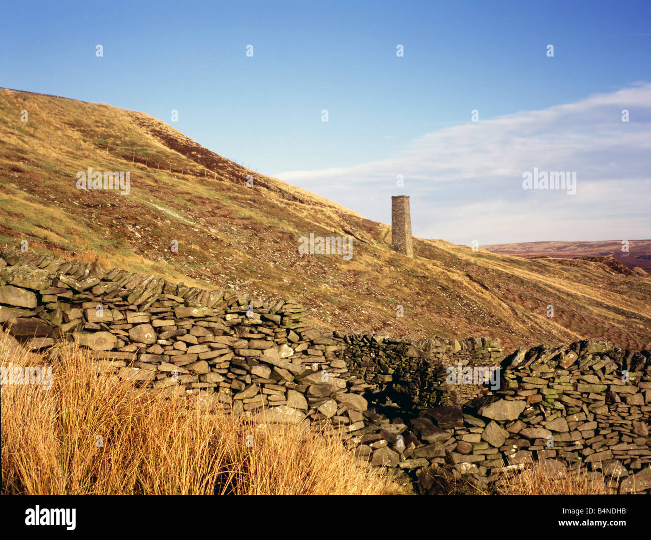 Lüftungsturm im Peak District UK Stockfoto