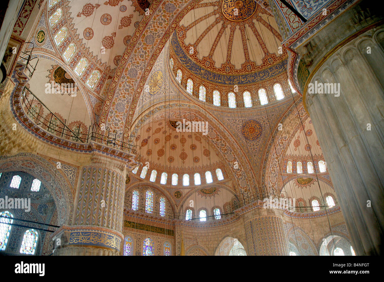 Innenraum der blauen Moschee, Istanbul. Stockfoto