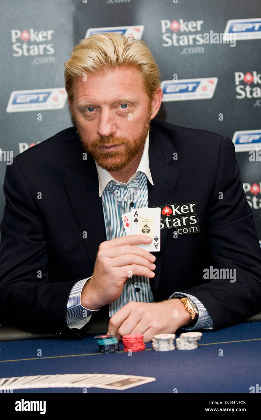 Boris Becker-Botschafter für PokerStars Stockfoto