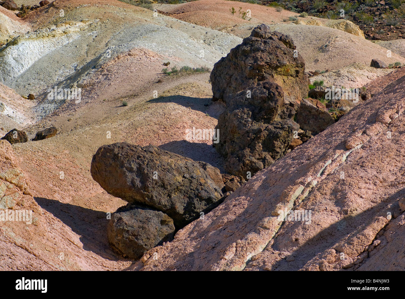 Vulkanische Felsen im Last Chance Canyon im Red Rock Canyon State Park zwischen den Städten Ridgecrest Mojave in den El Paso Mountains, Kalifornien, USA Stockfoto
