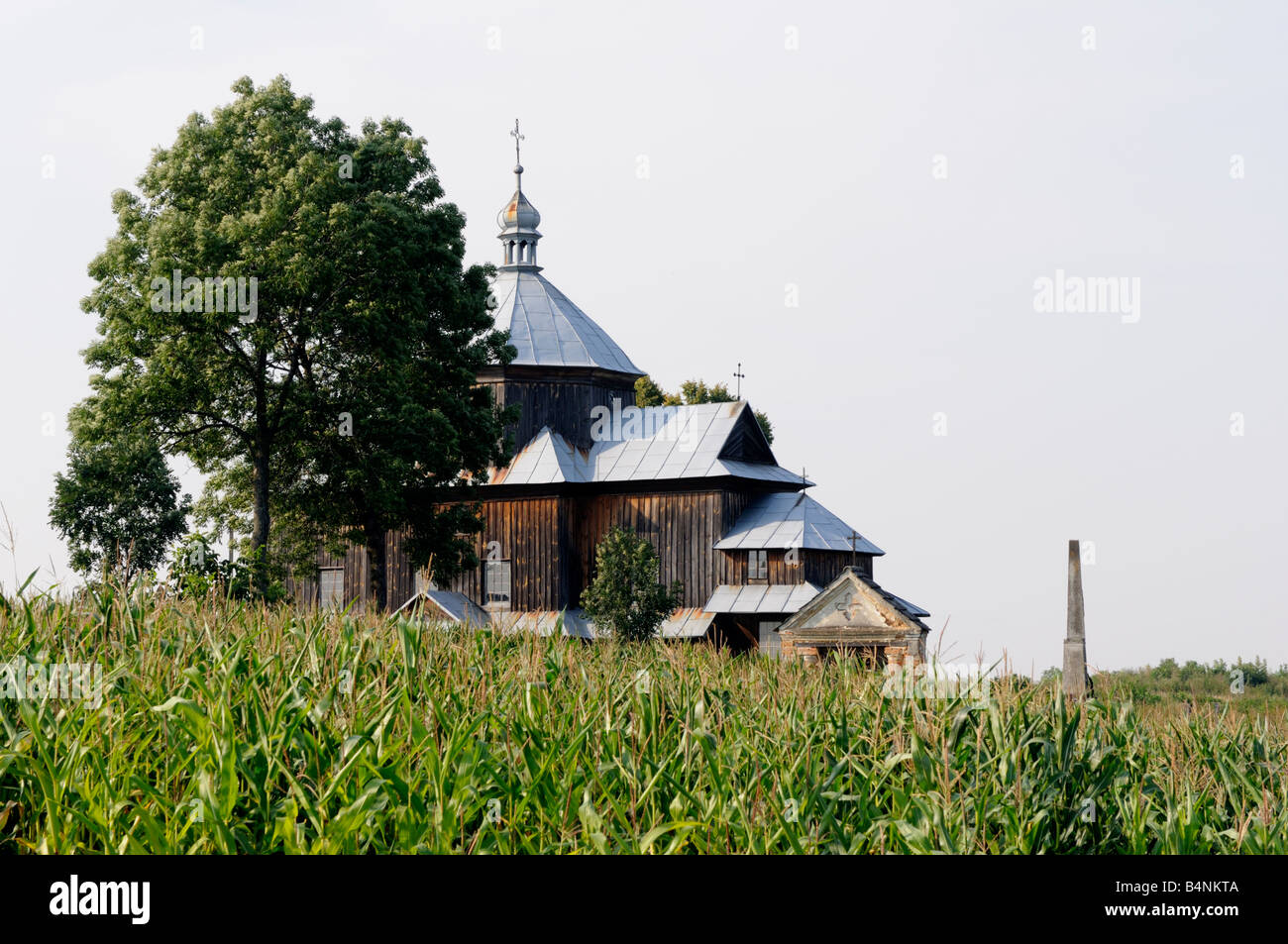 Alte hölzerne orthodoxe Kirche, Mycow, Roztocze Region, Woiwodschaft Lublin, Polen Stockfoto