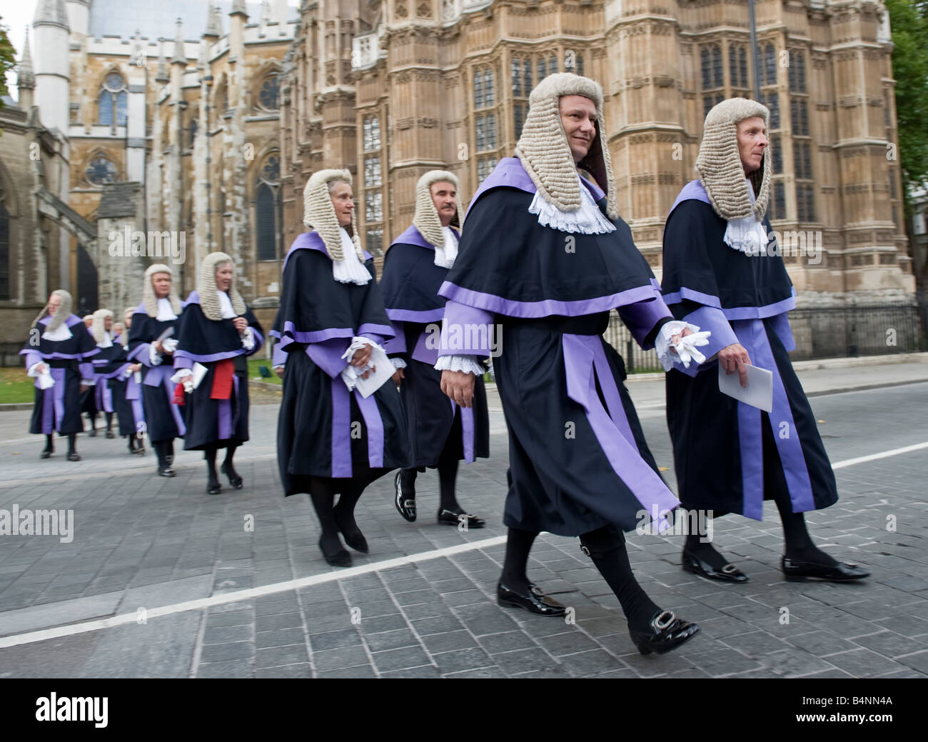 Richter in einer Prozession von Westminster Abbey Stockfoto