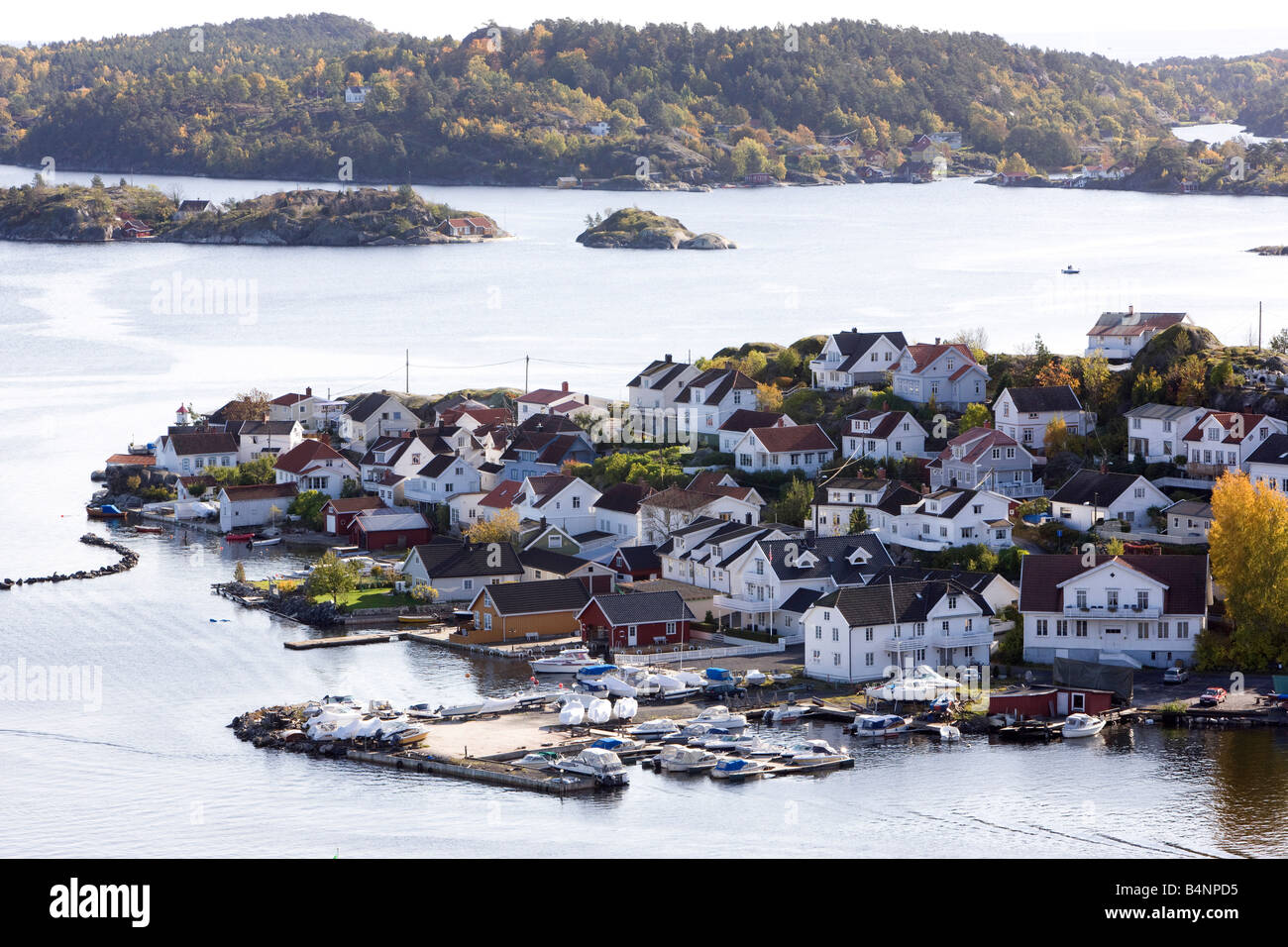 Blick auf die Stadt Kragerø in der Region Telemark, Norwegen Stockfoto