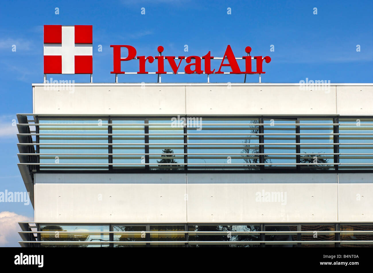 Hauptsitz der Fluggesellschaft PrivatAir, Genf, Schweiz Stockfoto