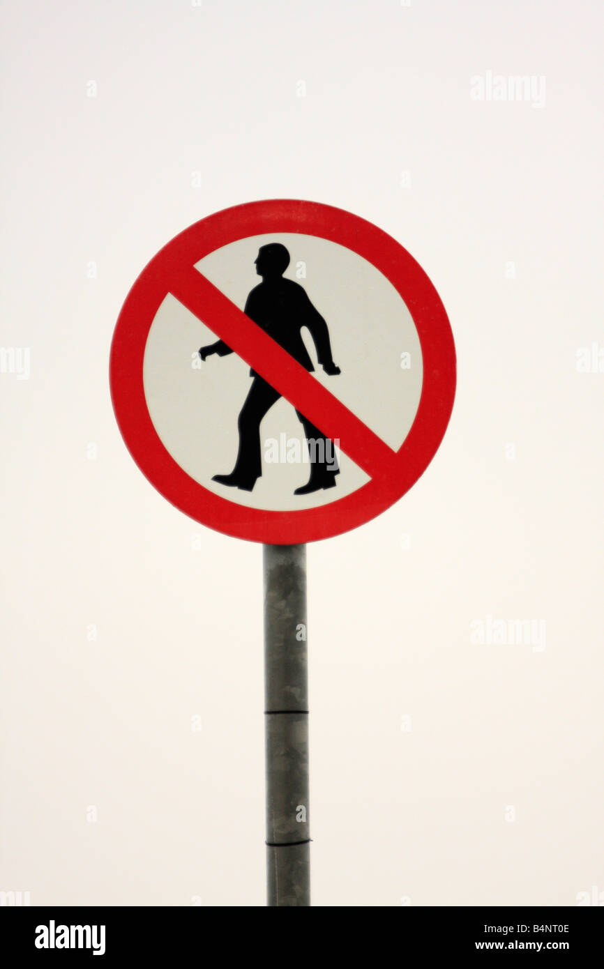 British Road Schild keine Fußgänger erlaubt Stockfoto